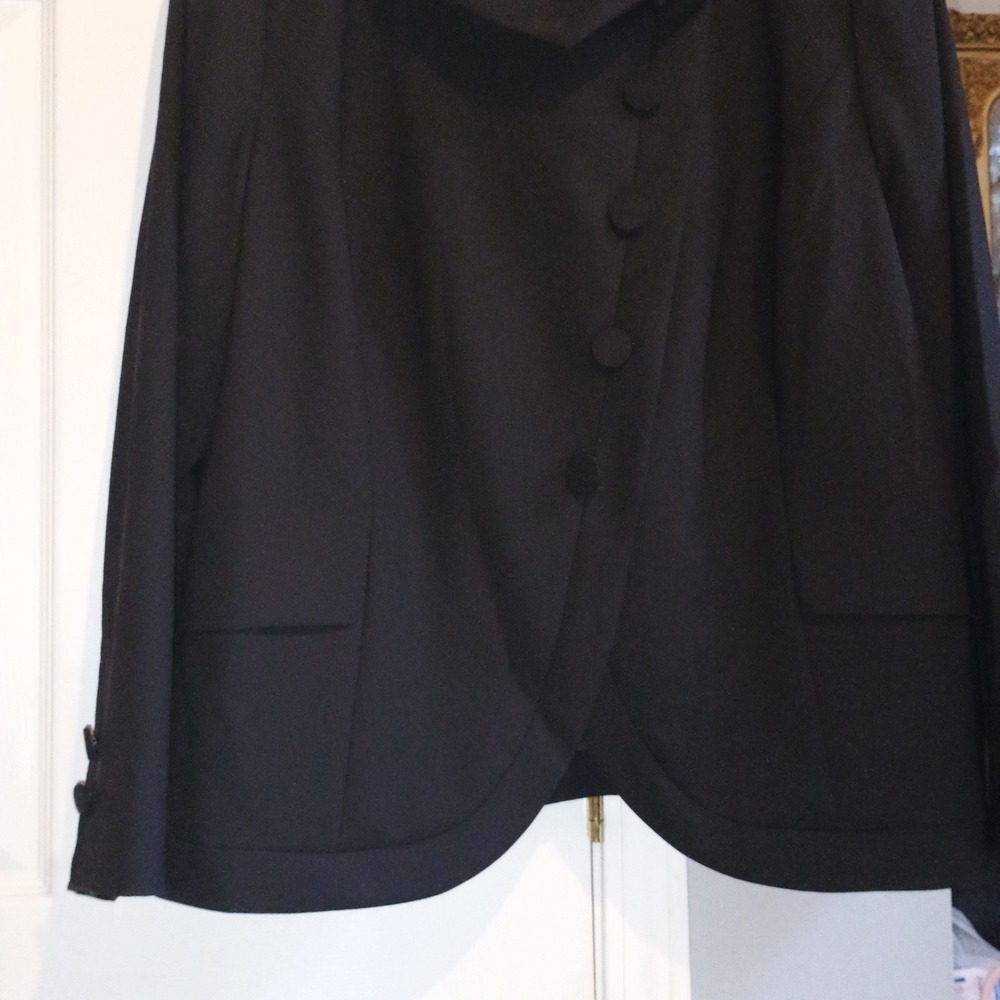 Semantiks 16W Black Wool Blazer Asymmetric Drape Collar Jacket Plus Size - Picture 5 of 12